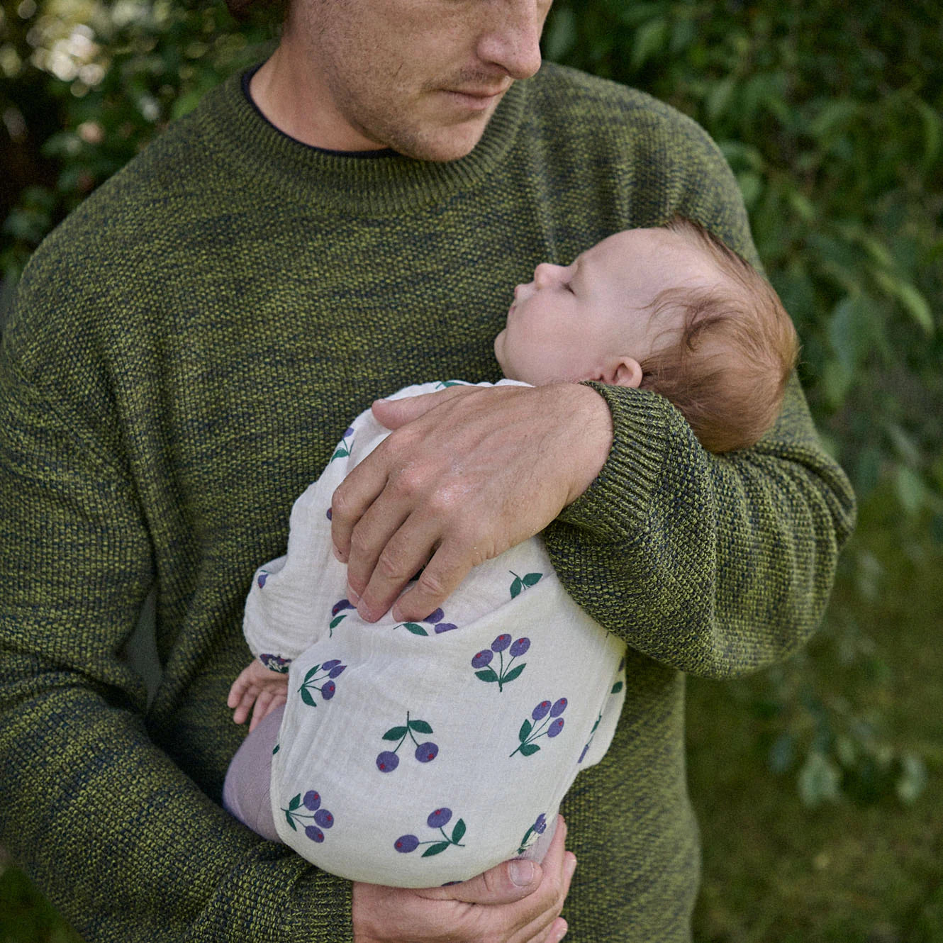 Nature baby - Meadow Bodysuit Muslin - Winter Berry Natural Print
