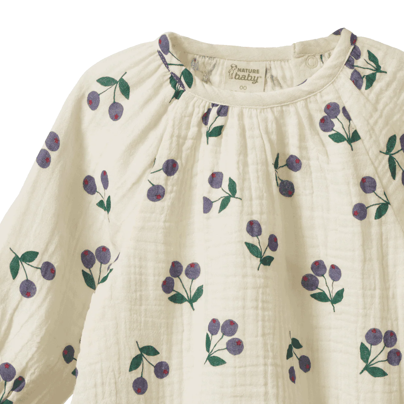 Nature baby - Meadow Bodysuit Muslin - Winter Berry Natural Print