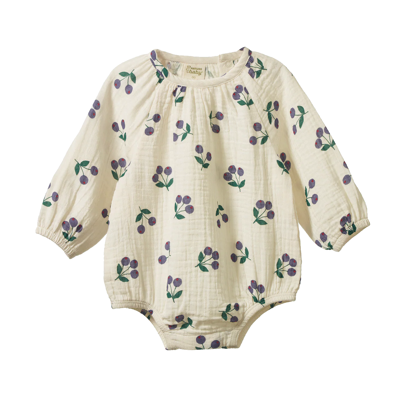 Nature baby - Meadow Bodysuit Muslin - Winter Berry Natural Print