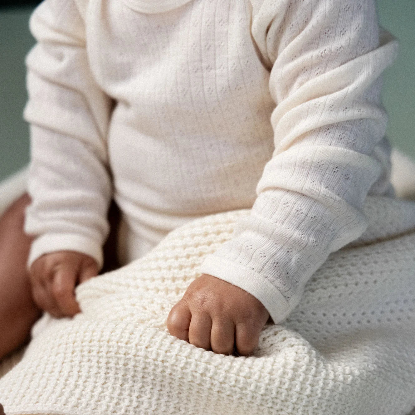 Nature Baby - Merino Knit Blanket - Natural - Bassinet