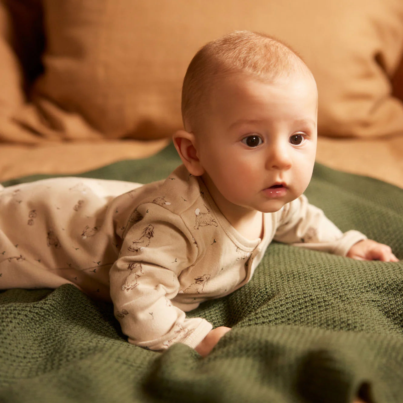 Nature Baby - Merino Knit Blanket -Thyme - Bassinet