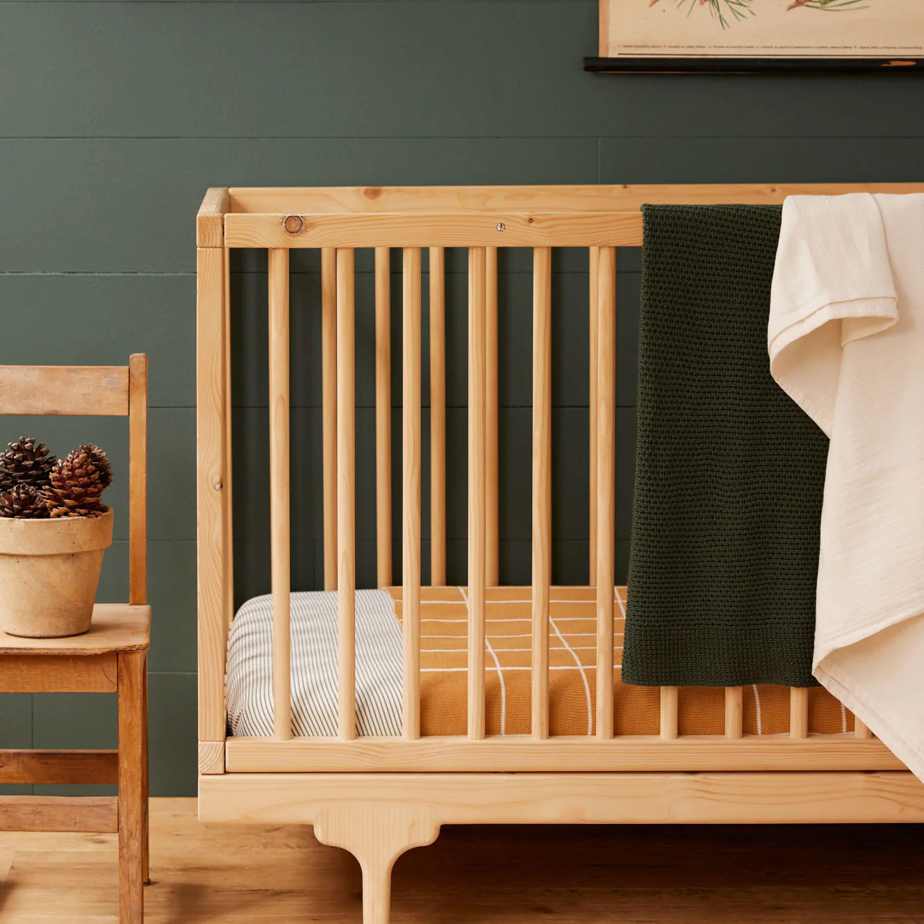 Nature Baby - Merino Knit Blanket -Thyme - Bassinet