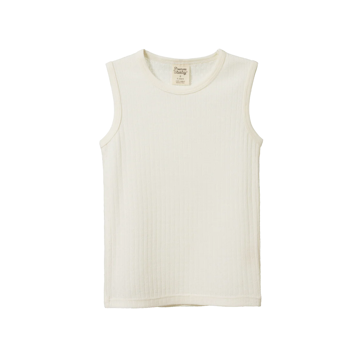 Nature Baby - Merino Pointelle Singlet - Natural