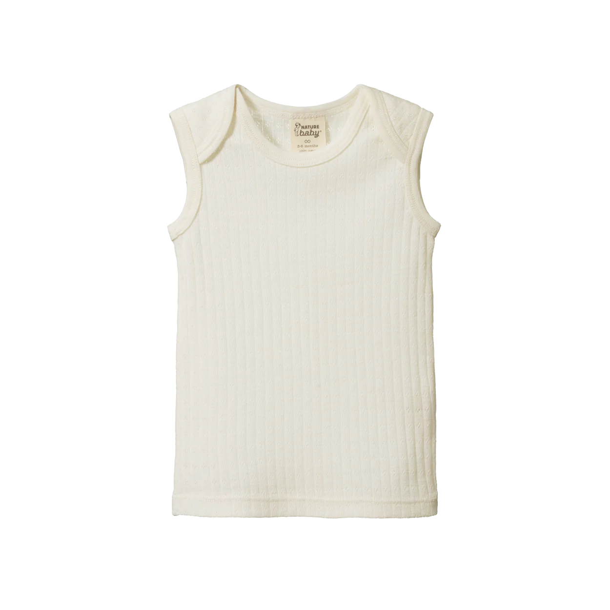 Nature Baby - Merino Pointelle Singlet - Natural