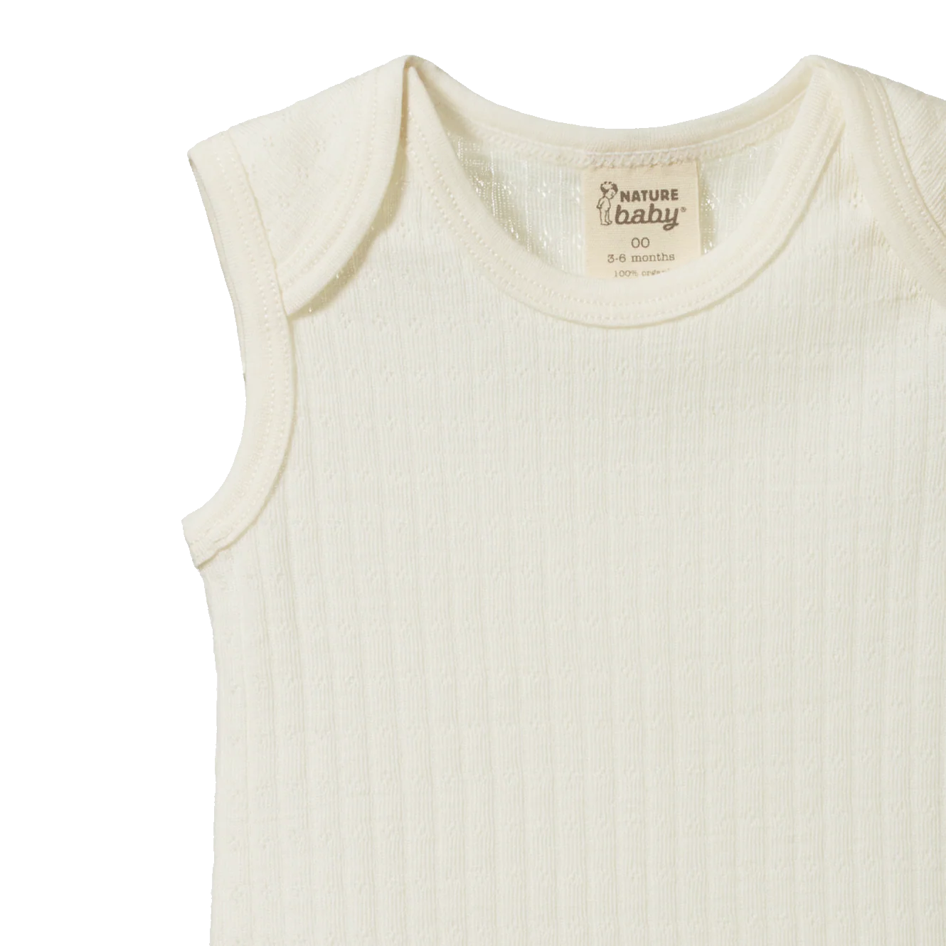 Nature Baby - Merino Pointelle Singlet - Natural