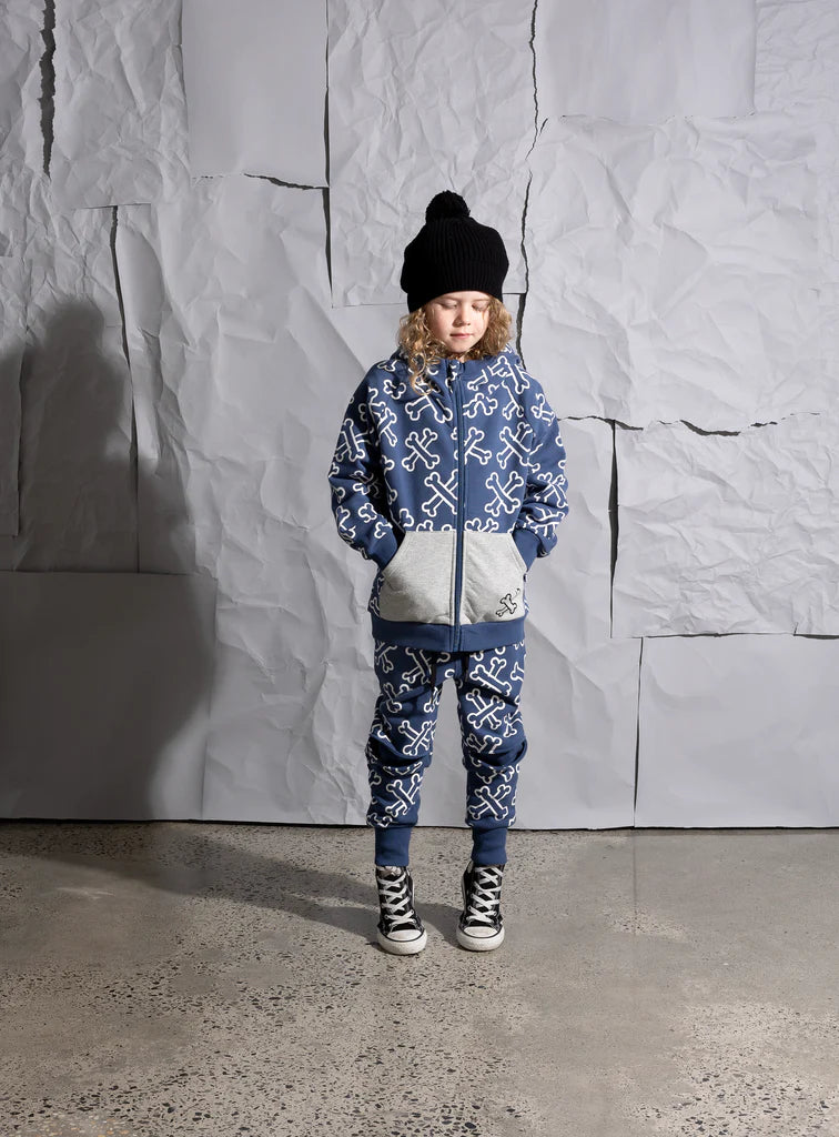 Minti - Bones Furry Trackies - Navy