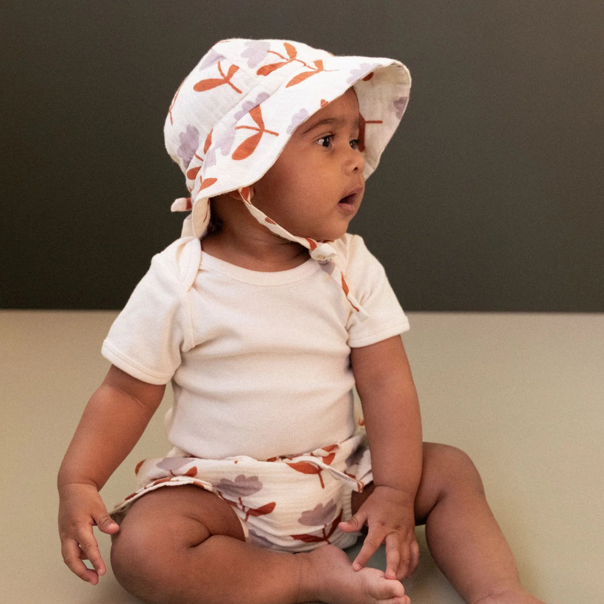 Nature Baby - Muslin Sun hat - Fleurette Print