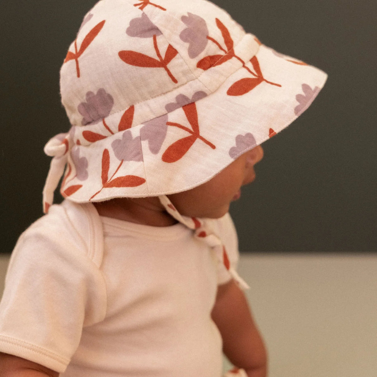 Nature Baby - Muslin Sun hat - Fleurette Print