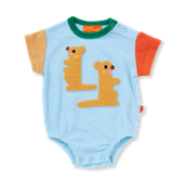 Halcyon Nights - Terry Short Sleeve Bodysuit - Zoo Crew Blue