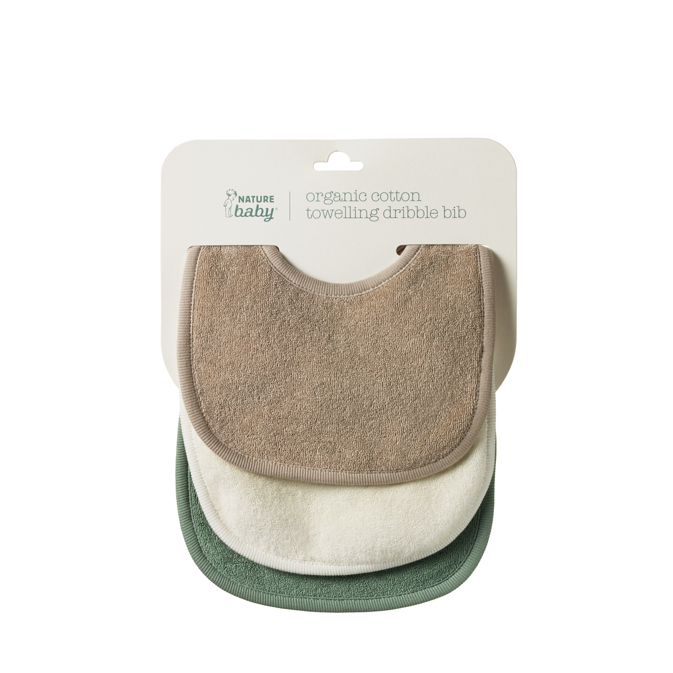 Nature Baby - Dribble Bib 3 Pack - Natural/Nougat/Lily Pad