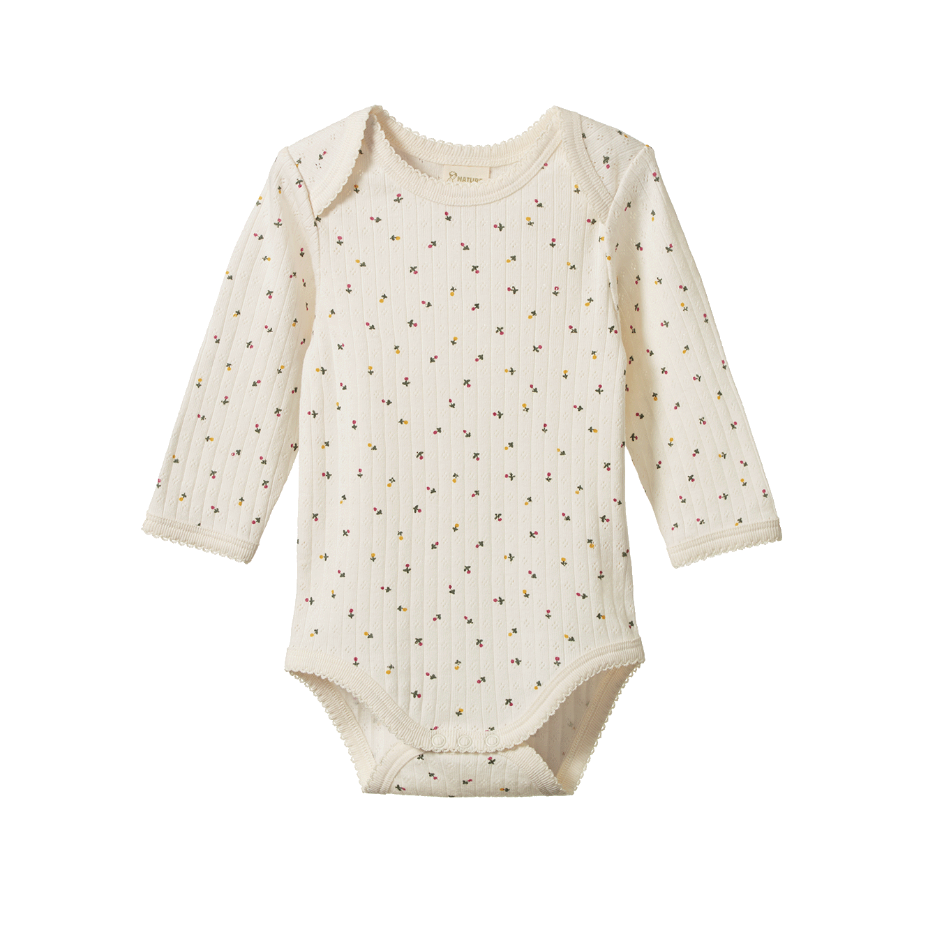 Nature Baby - Pointelle Long Sleeve Bodysuit - Aster Floral Print