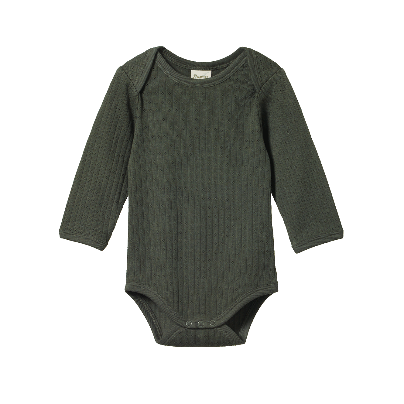 Nature Baby - Pointelle Long Sleeve Bodysuit - Thyme