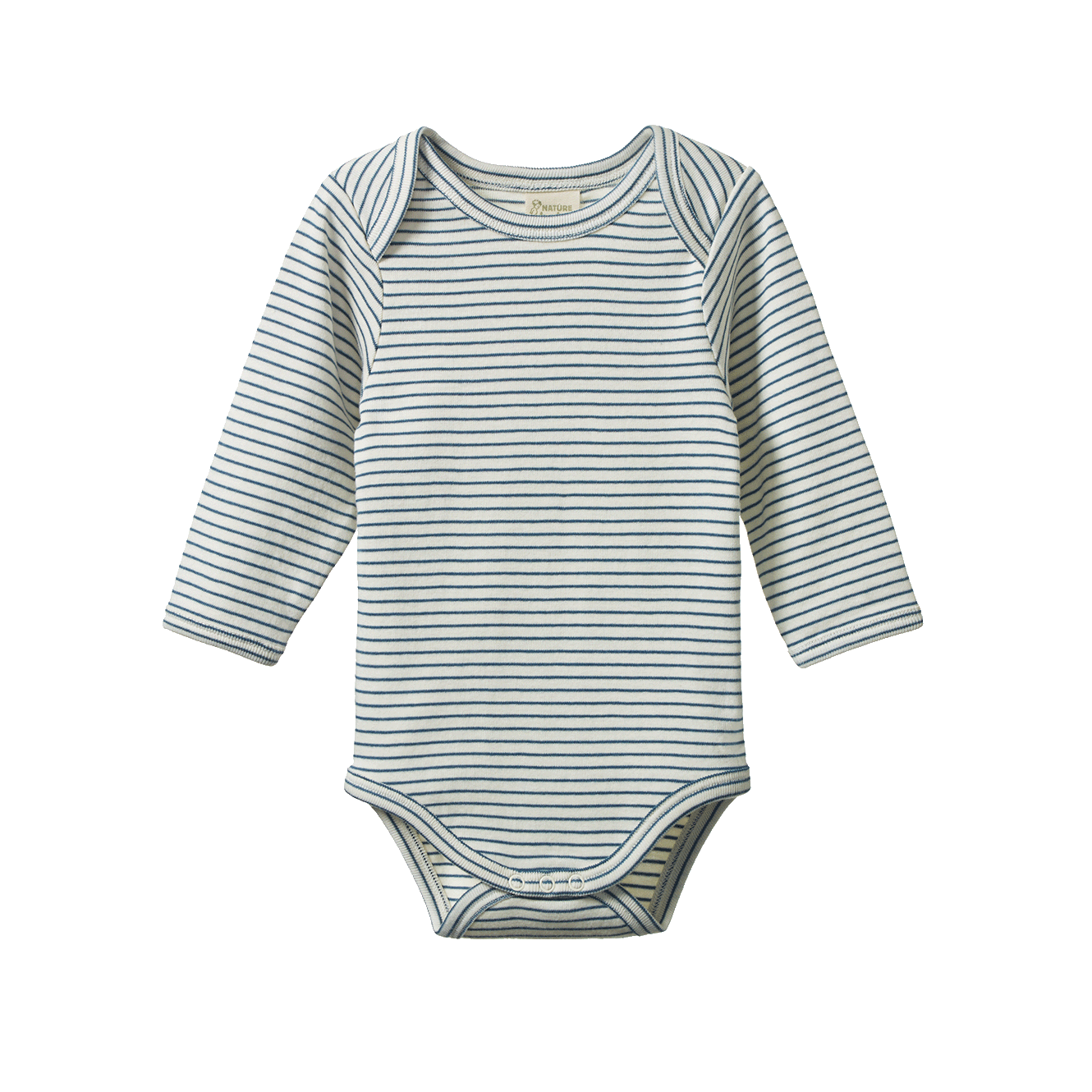 Nature Baby - Long Sleeve Bodysuit - Teal Pinestripe