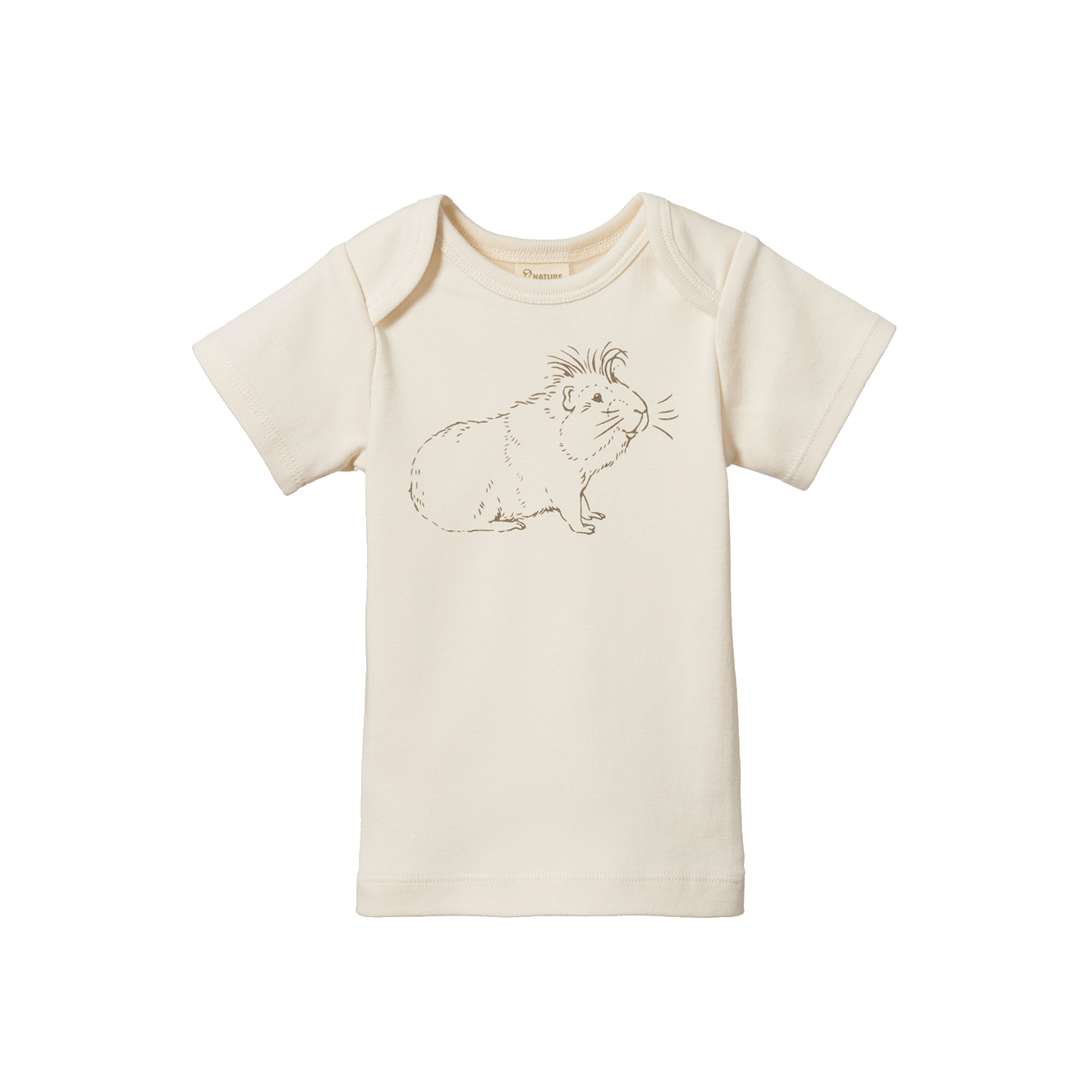 Nature Baby - Short Sleeve Simple Tee - Guinea Pig Gala Natural Print