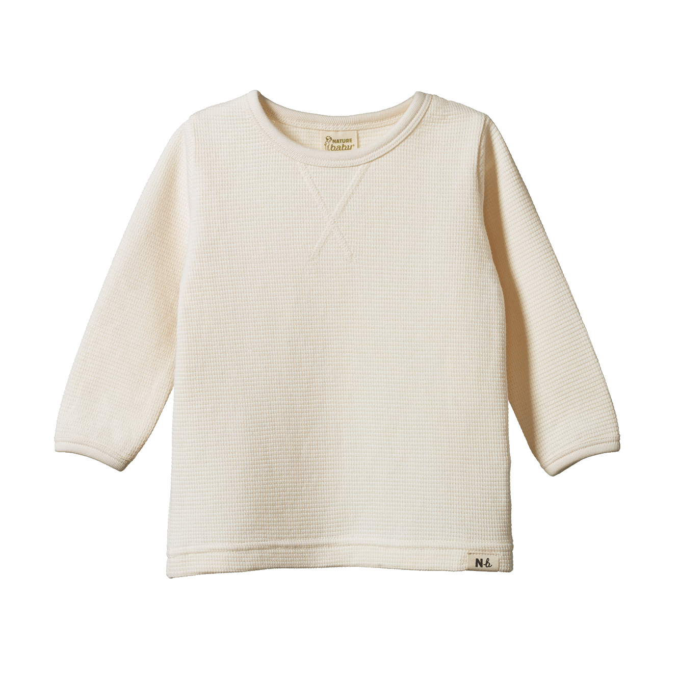 Nature Baby - Long Sleeve Waffle Tee -  Natural
