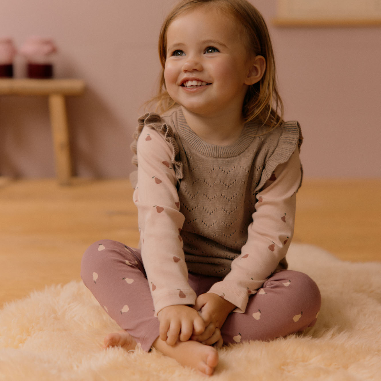 Nature Baby Mathilde Vest Sparrow Pointelle Fox in Sox Kids