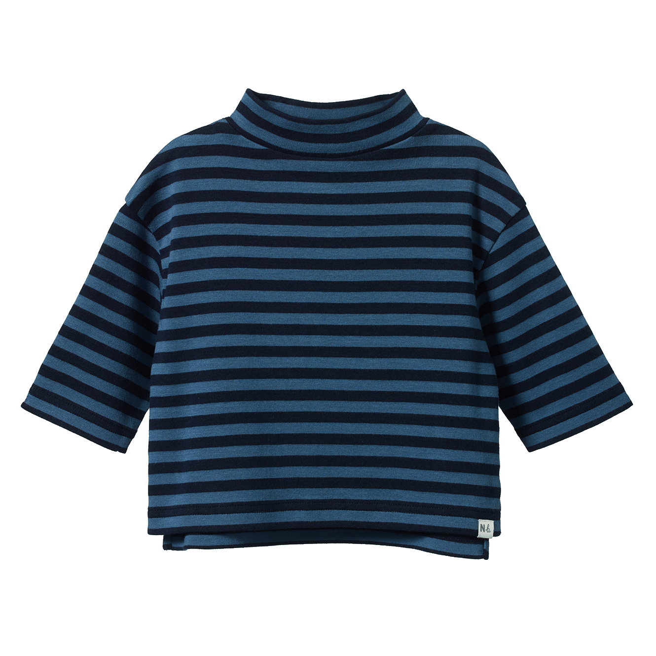 Nature Baby - Turtle Neck - Navy/Teal Sea Stripe