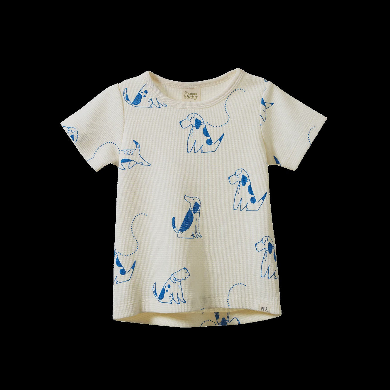 Nature Baby - River Tee Waffle - Dog Walk Print