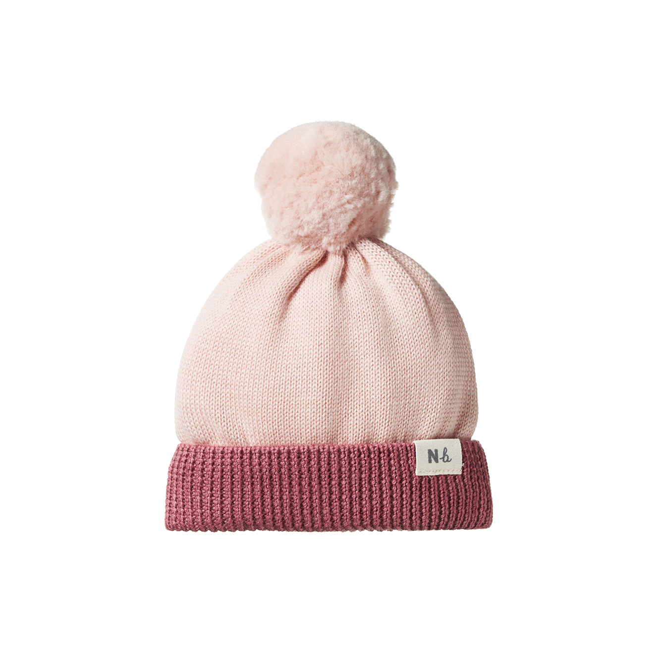 Nature Baby - Alpine Pom Pom Beanie - Rose Dust & Rhubarb