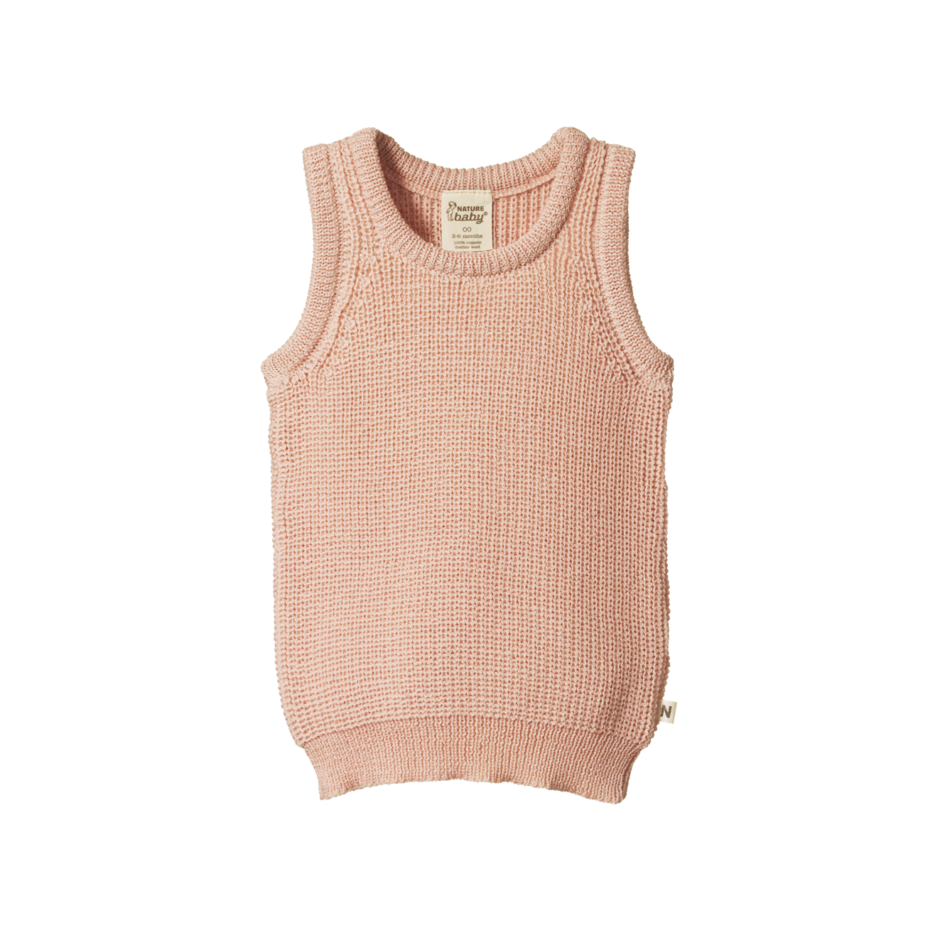 Nature Baby - Chunky Knit Merino Vest - Rose Dust