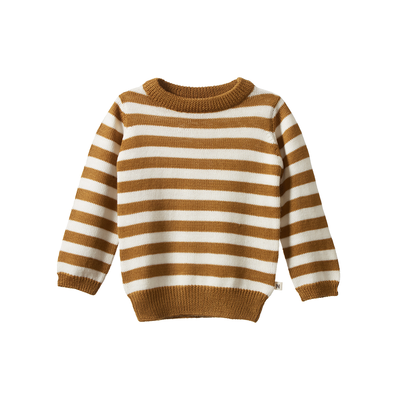 Nature Baby - Merino Knit Pullover - Toffee Bold Stripe