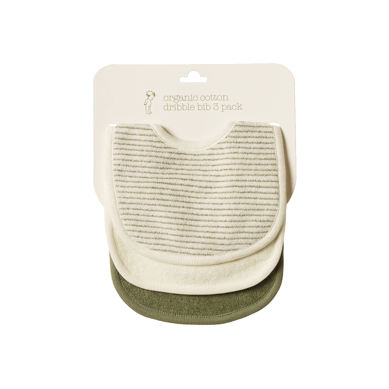 Nature Baby - Dribble Bib 3 Pack - Nettle Pinstipe