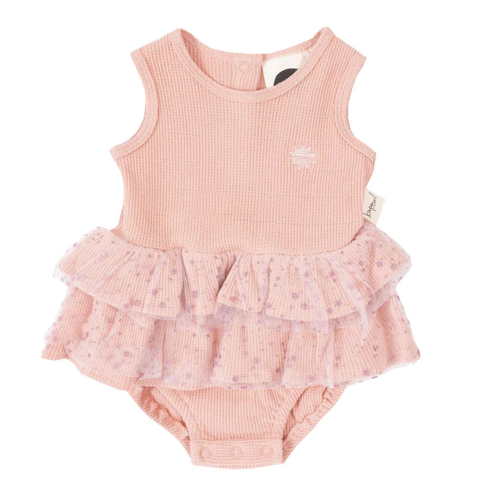 Kapow Kids - Peony Waffle Tutu Romper