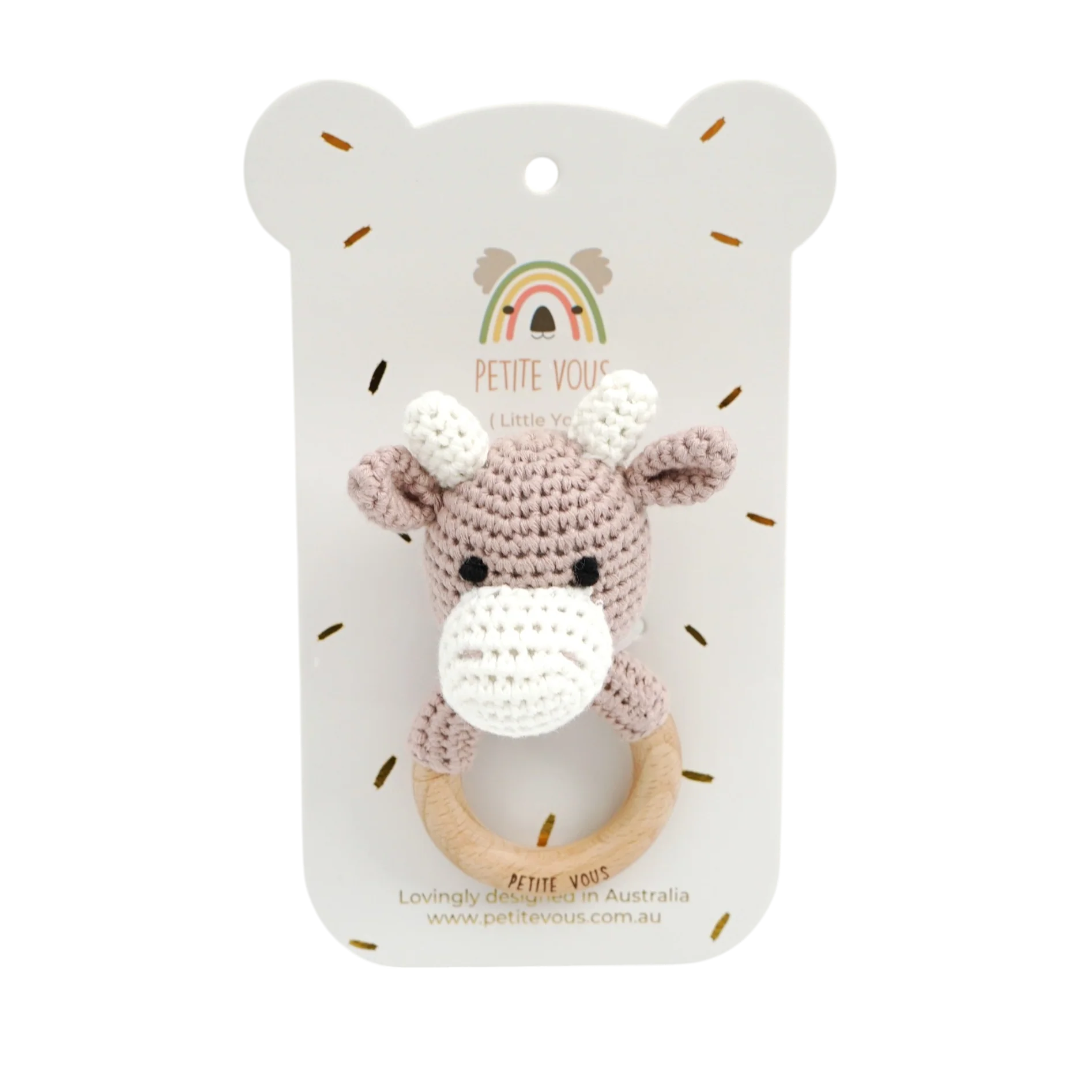 Petite Vous - Ring Rattle -  Cow