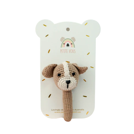 Petite Vous - Crochet Hand Rattle -Puppy