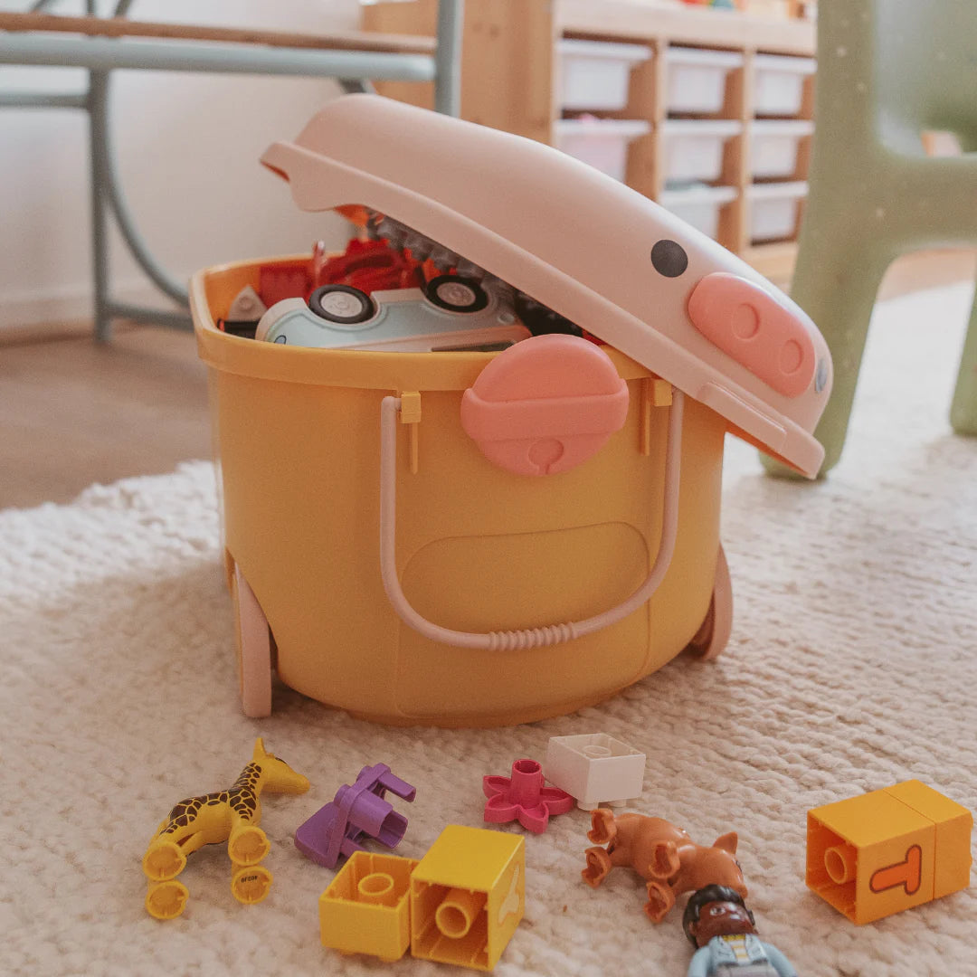 Cowrie & Conch - Ride A Long - Yellow & Pink Pig