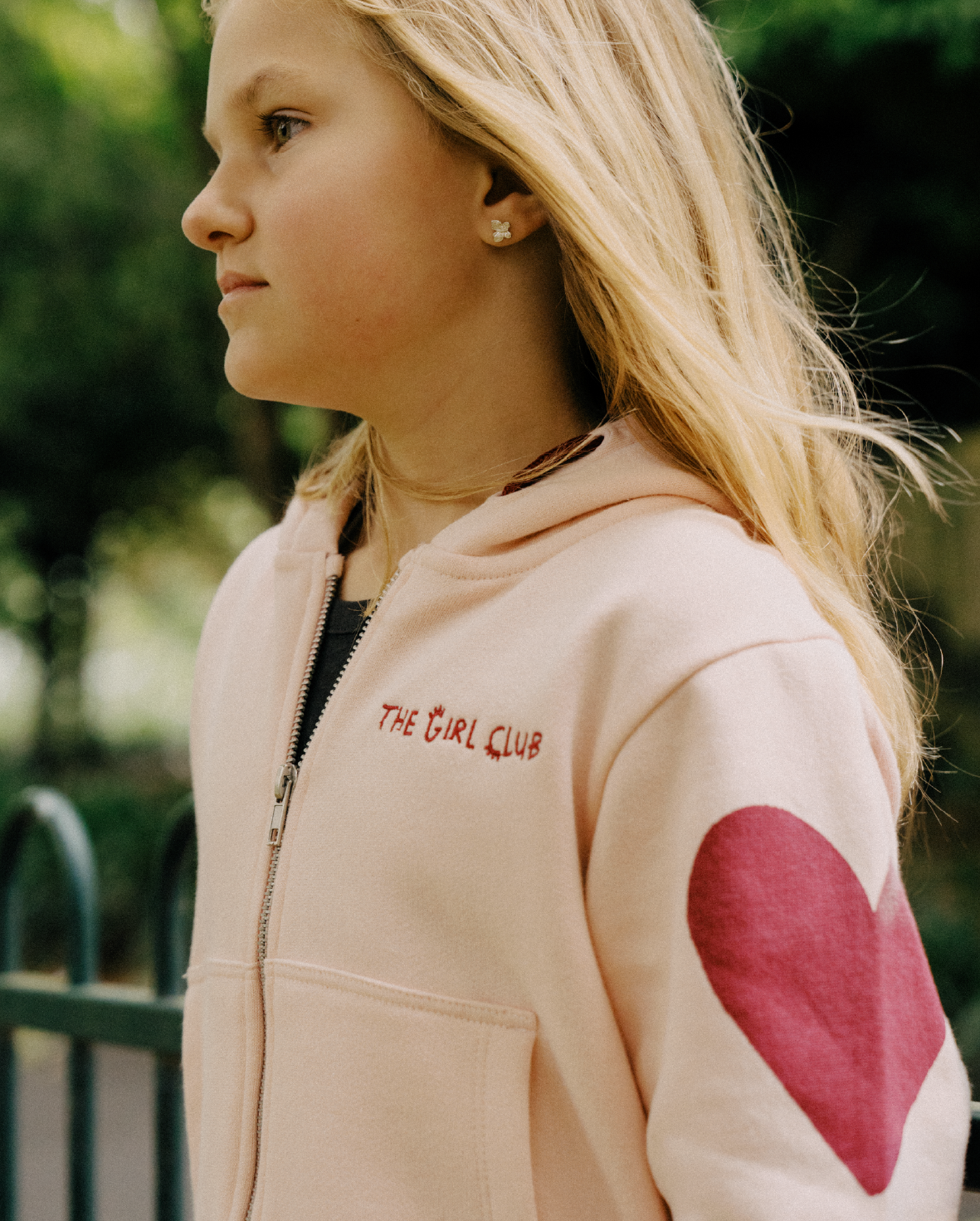 The Girl Club - Pink Heart Zip Hood