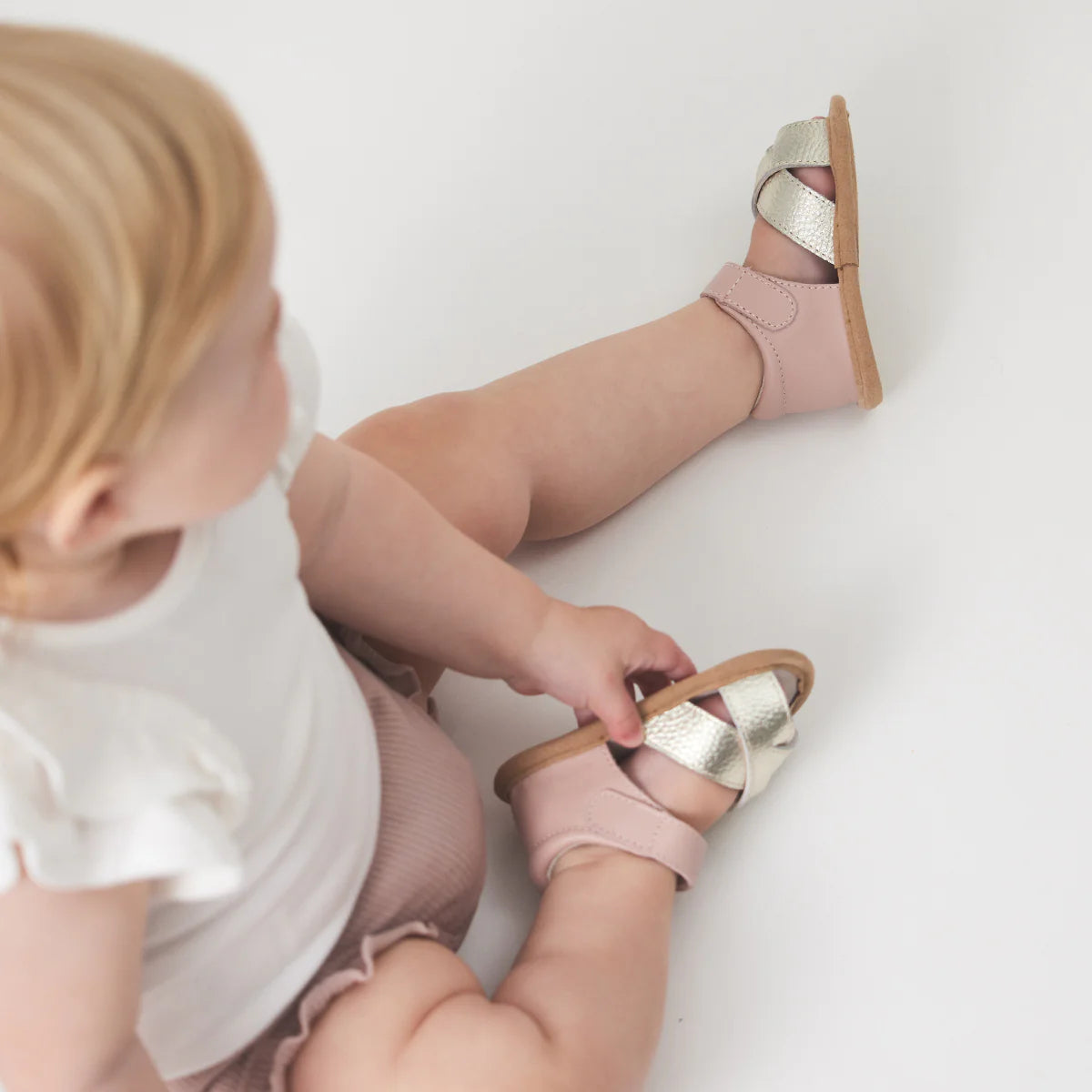 Pretty Brave - Criss Cross Sandal - Blush Gold
