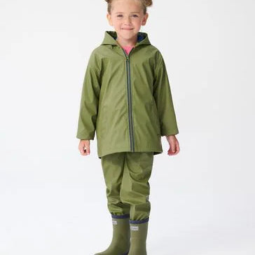 Hatley - Forest Green Zip Up Splash Jacket