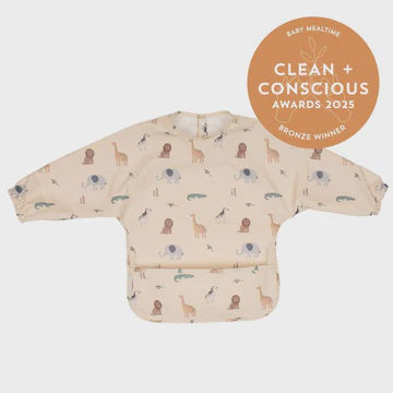 All 4 Ella - Recycled Long Sleeve Bib - Wild Animals