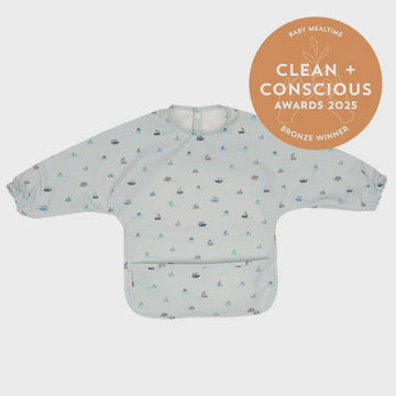 All 4 Ella - Recycled Long Sleeve Bib - Sail Boats