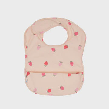 All 4 Ella - Recycled pouch Bib -Strawberries