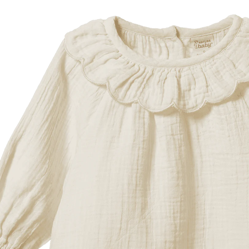Nature Baby - Ruffle Cameron Blouse - Natural