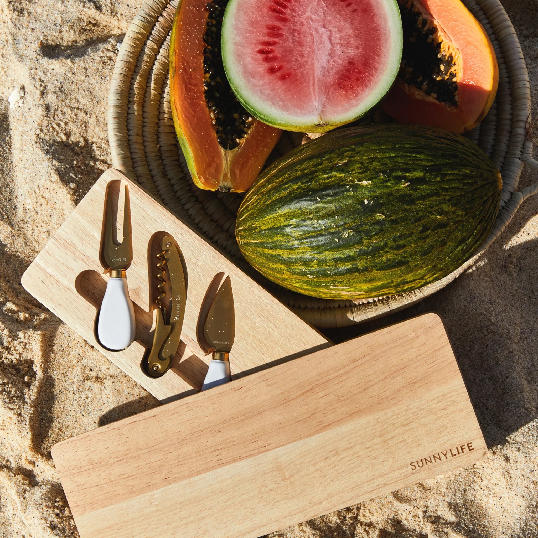 Sunnylife - Travel Cheese Set - Natural