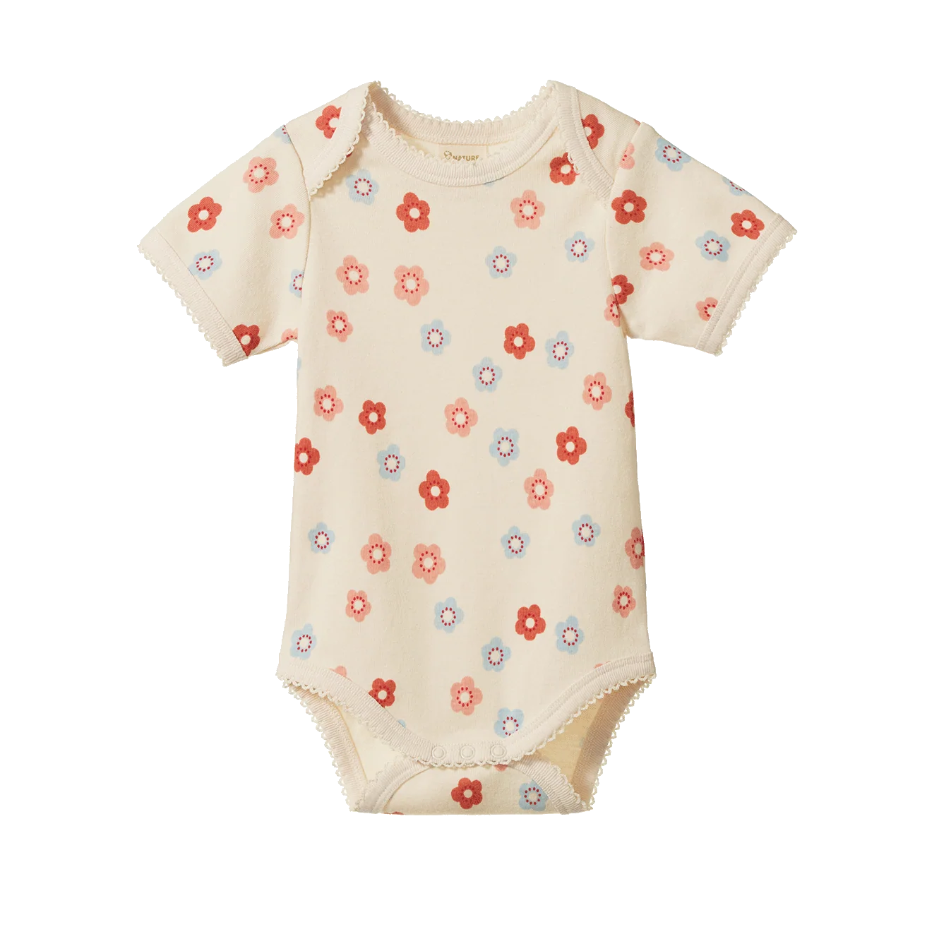 Nature Baby - Short Sleeve Bodysuit - Petite Flora Stamp Print