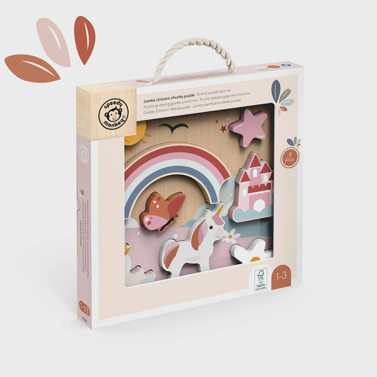 Speedy Monkey - Jumbo Chunky Wooden Puzzle - Unicorn