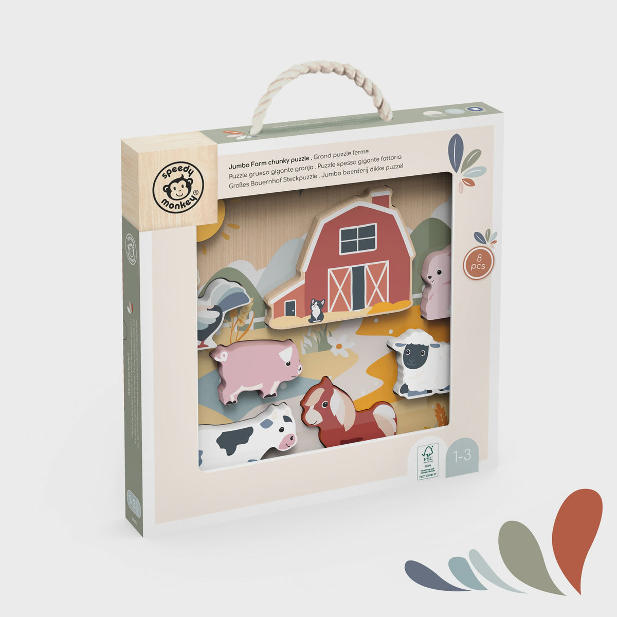 Speedy Monkey - Jumbo Chunky Wooden Puzzle - Farm