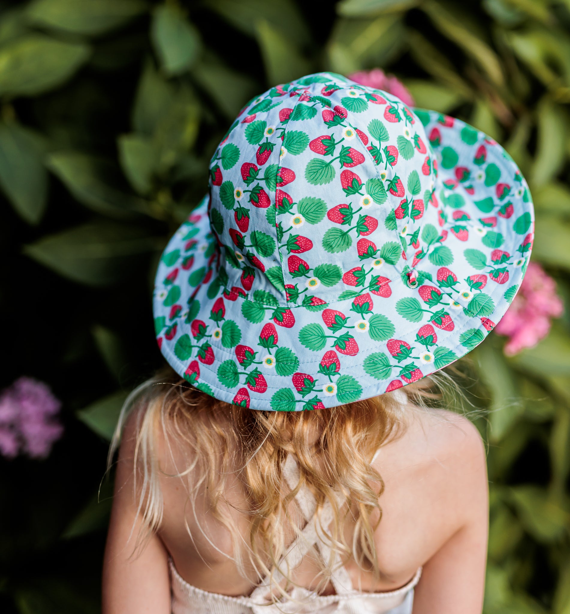Acorn - Strawberries Wide Brim Reversible Sun Hat