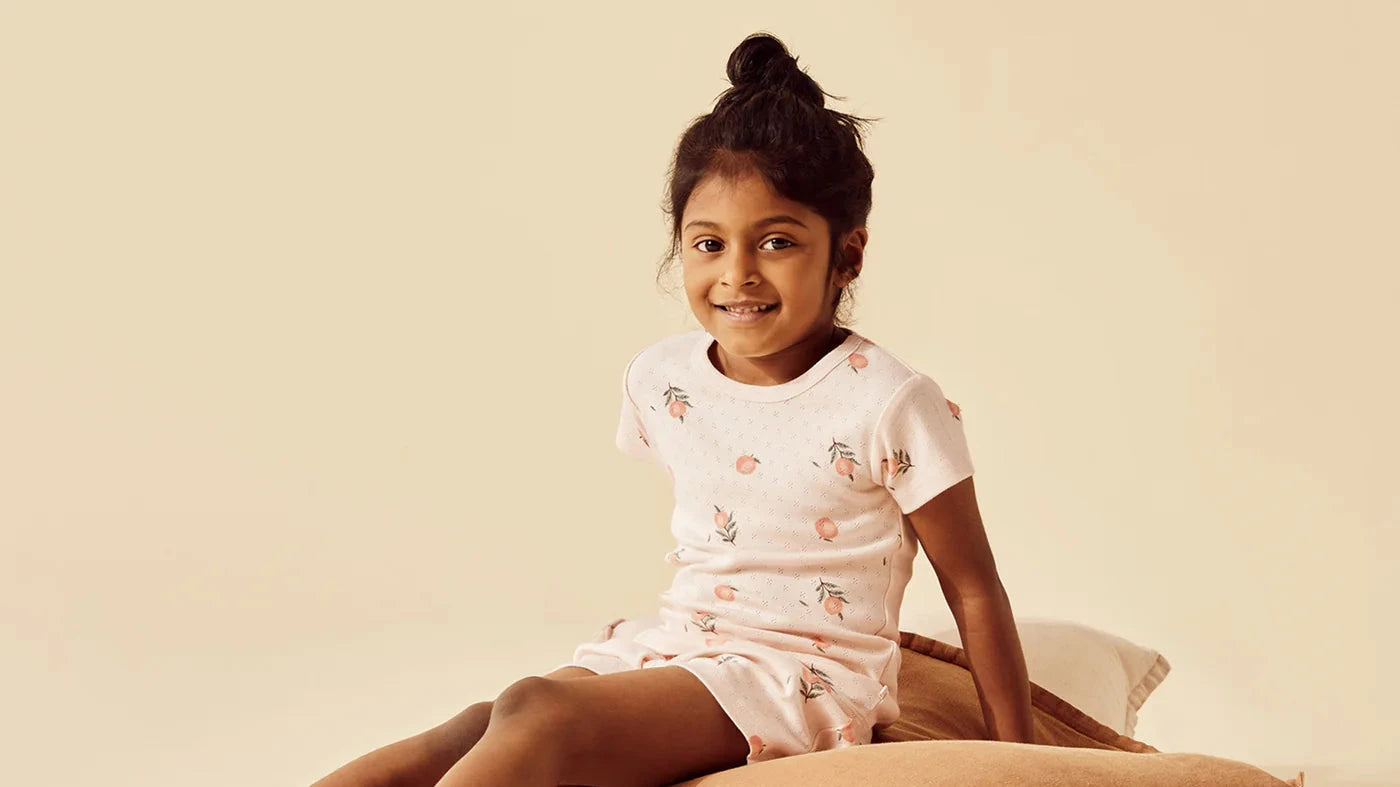 Wilson & Frenchy - Peaches Organic Pointelle Short Sleeved Pyjamas