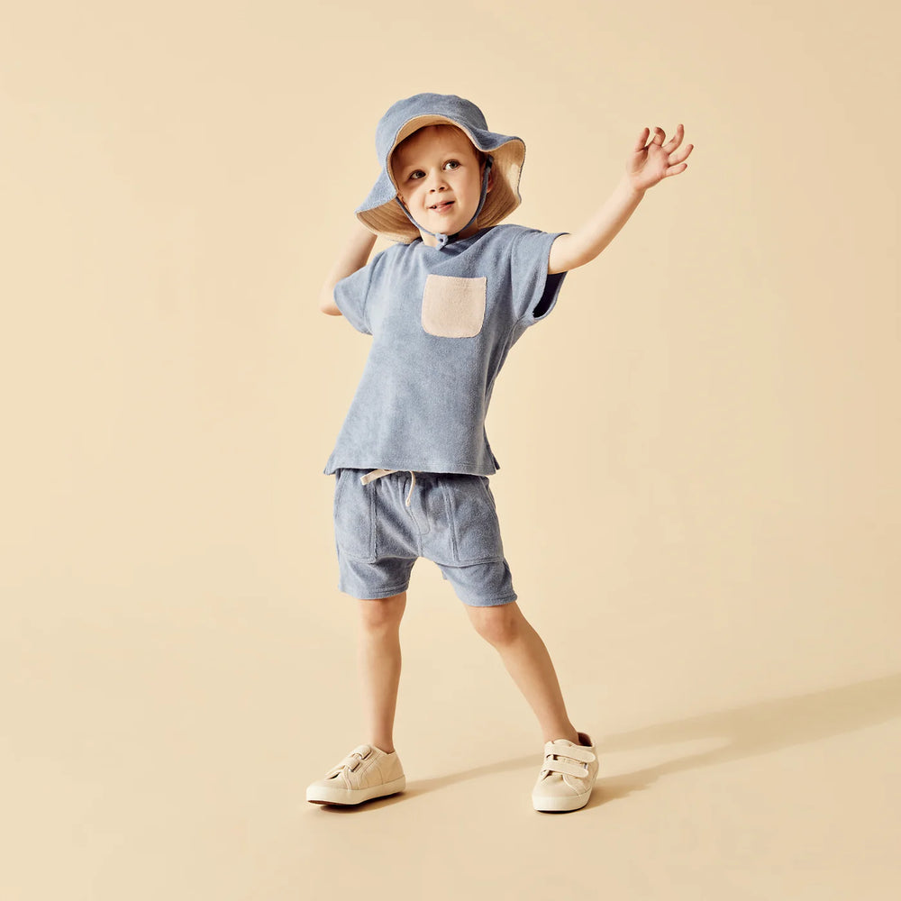 Wilson & Frenchy - Dusty Blue Organic Terry Short