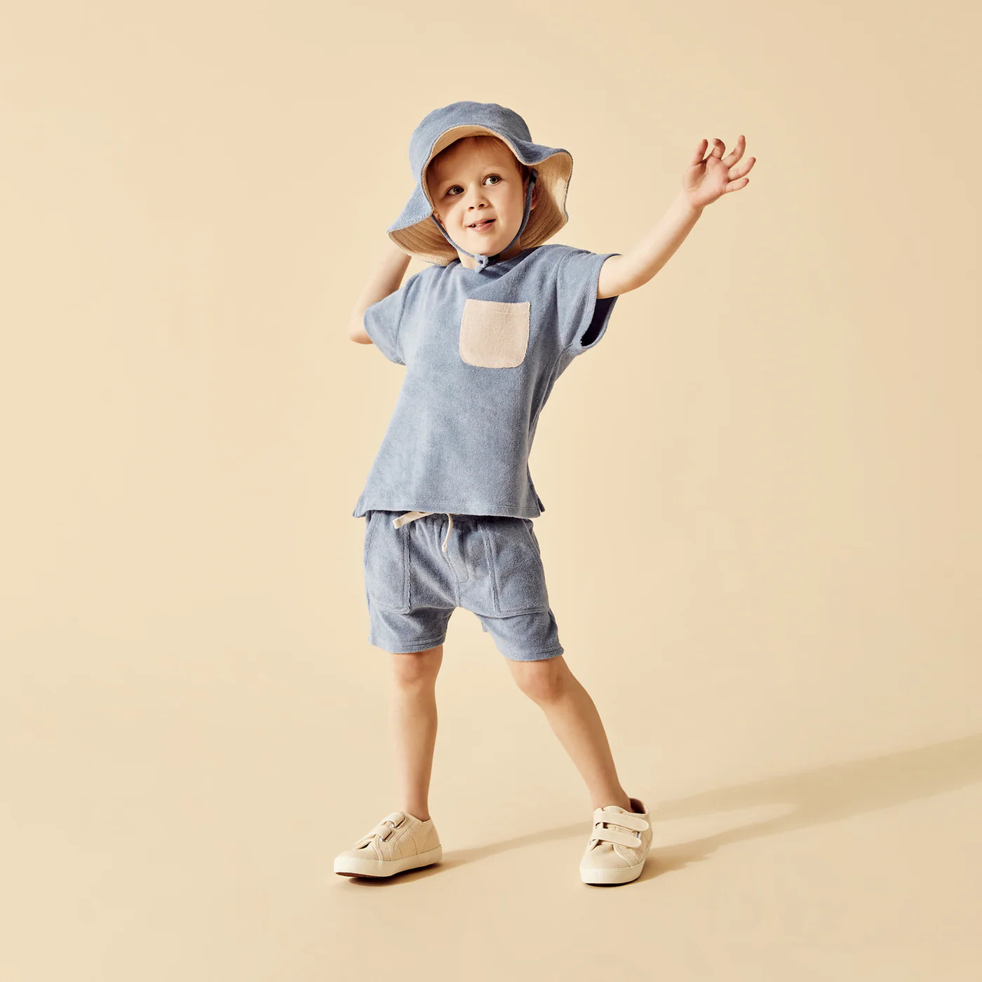 Wilson & Frenchy - Dusty Blue Organic Terry Short