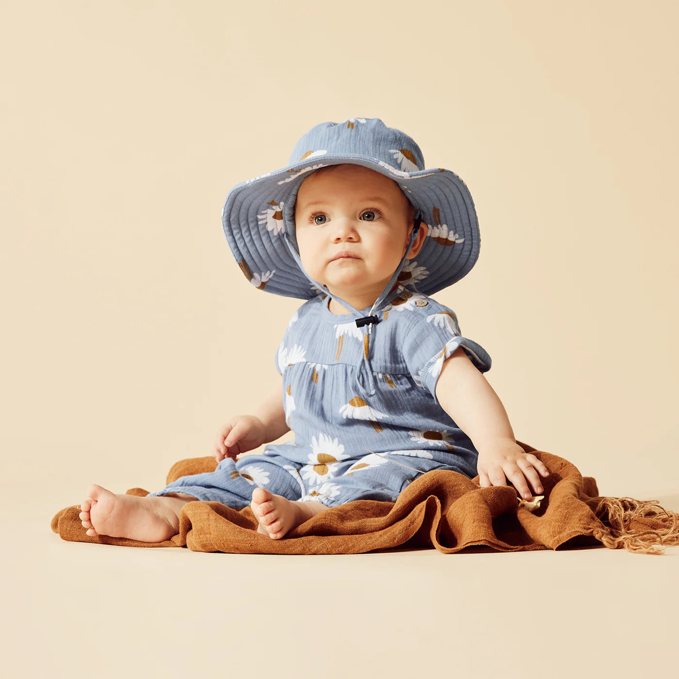 Wilson & Frenchy - Daisy Floral Organic Crinkle Sun Hat