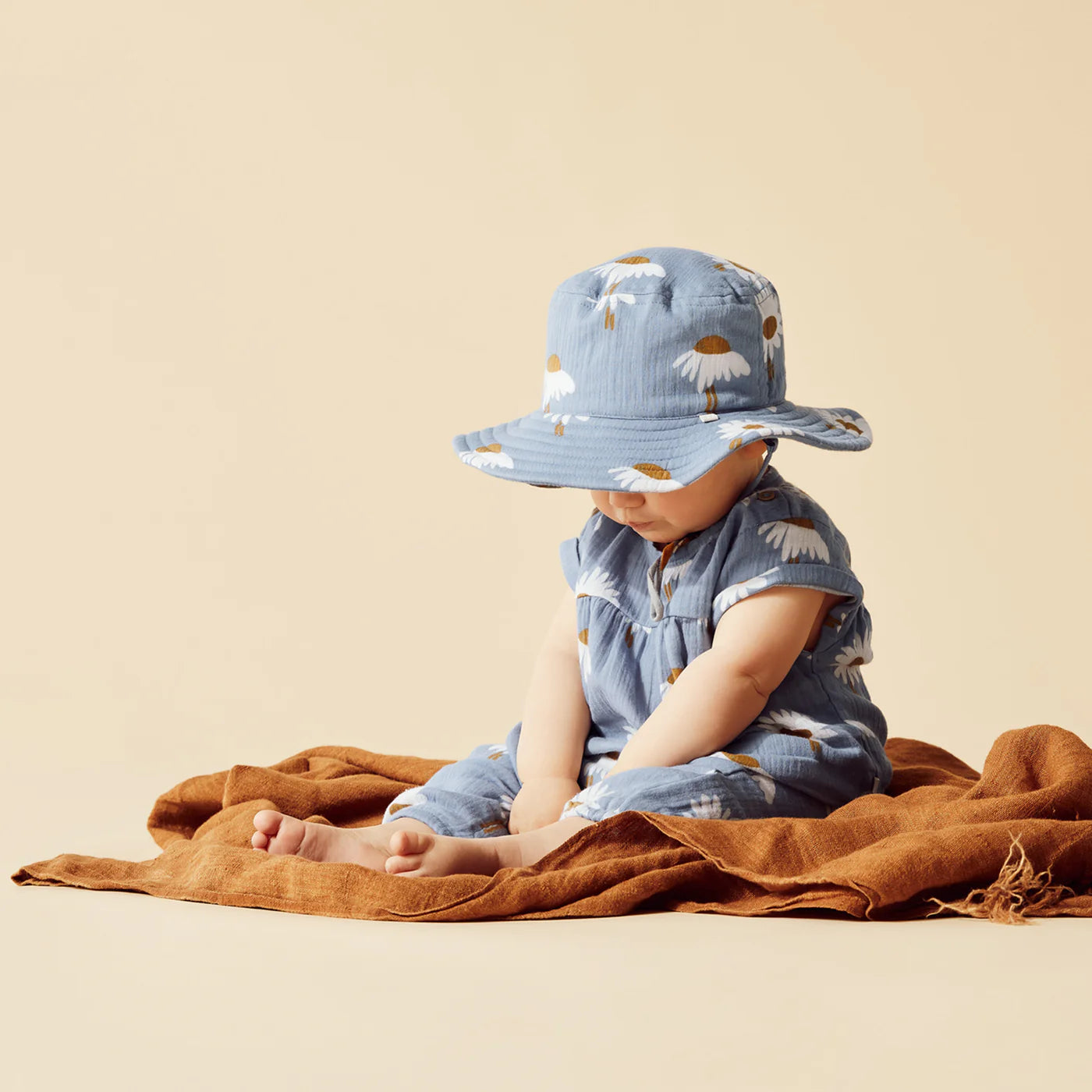 Wilson & Frenchy - Daisy Floral Organic Crinkle Sun Hat