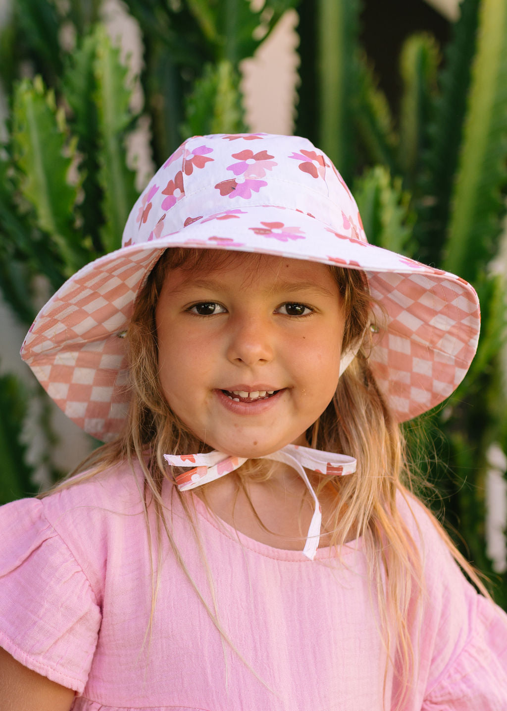 Acorn - Coral Bloom Reversible Wide Brim Sunhat