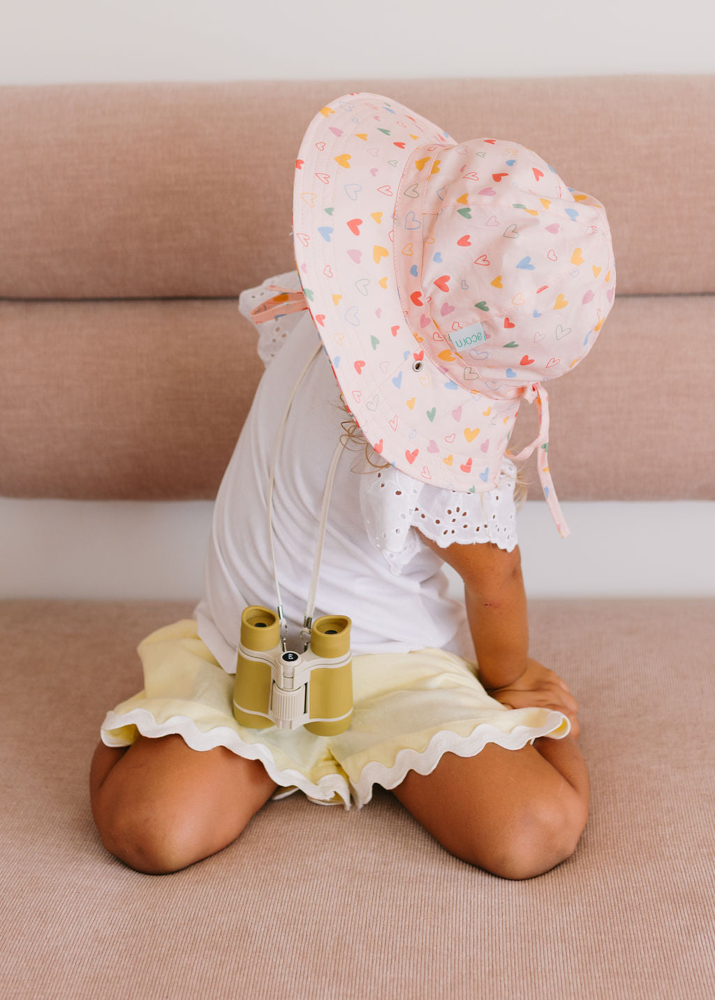 Acorn - Floating Hearts Reversible Wide Brim Sunhat