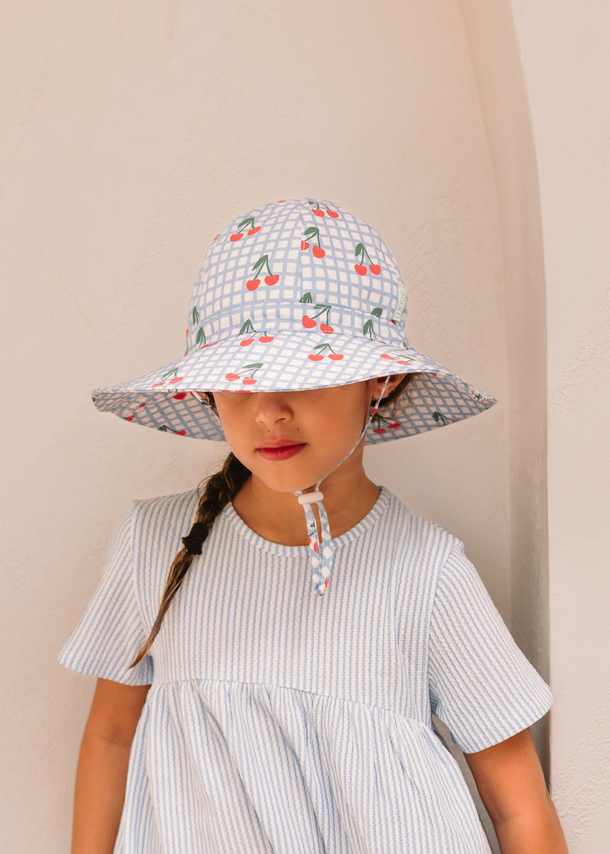 Acorn - Cherry Checks Wide Brim Sunhat